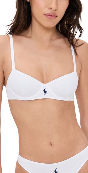 Polo Ralph Lauren Unlined Demi Bra White Cloud 32D