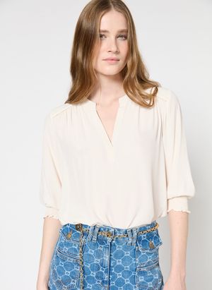 Gerard Darel - Blouse droite - Taille 46 - Beige
