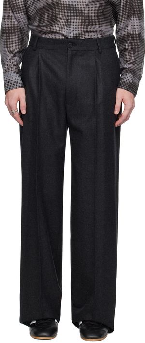 Dries Van Noten Pantalon gris à plis