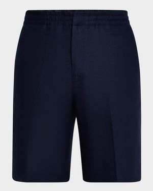 Men's Oasi Lino Stretch Flat-Front Shorts