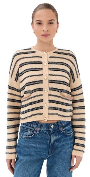 Sablyn Dixie B Cashmere Cardigan with Pockets Buttercream Multi S