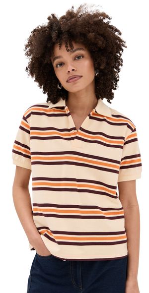Lioness Leisure Polo Orange Stripe XXXL