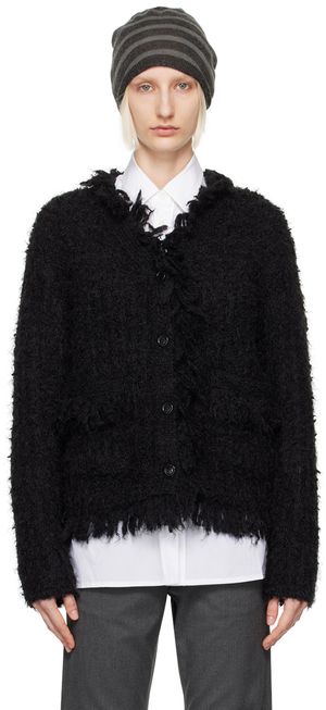 OPEN YY Black Y-Neck Cardigan