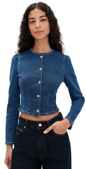 DL1961 Sculpted Denim Top Blue Water (Highluxe) S