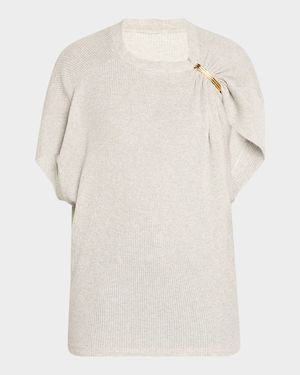 The Faye Asymmetric T-Shirt with Shoulder Hardware