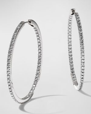 18K White Gold & Diamond Infinity Hoop Earrings, 1.25 tdcw