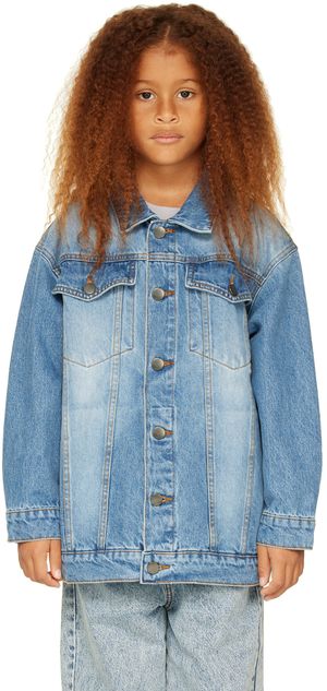 Main Story Enfant | Blouson bleu en denim à effet délavé