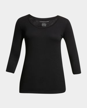 Soft Touch 3/4-Sleeve Scoop-Neck Tee