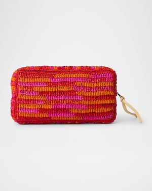 Small Woven Straw Cosmetic Bag