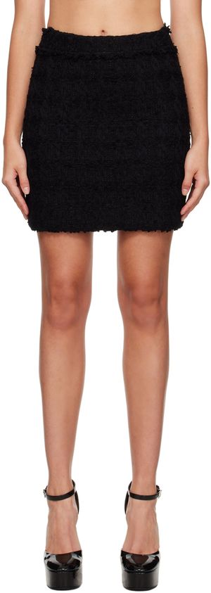 Dolce&Gabbana Black Frayed Miniskirt