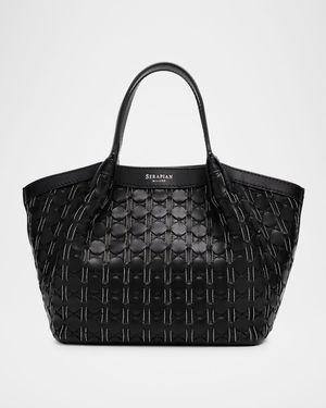 Mini Secret Mosaico Leather Microchain Tote Bag