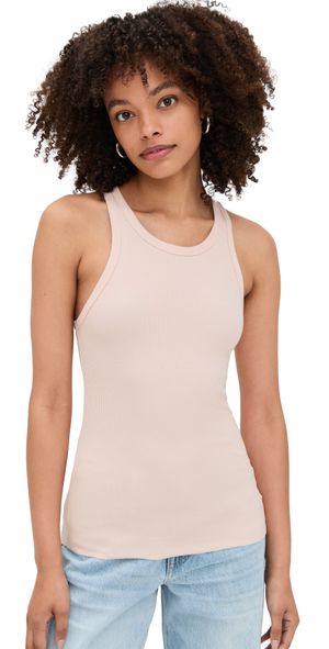 Éterne High Neck Fitted Tank Dusty Pink L