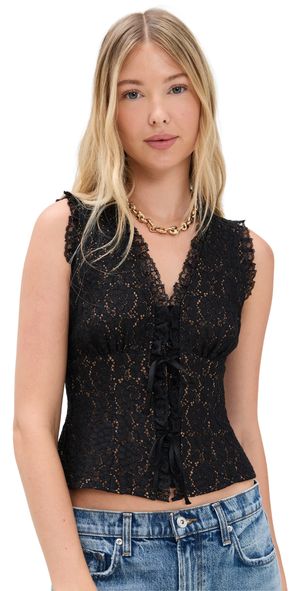 PAIGE Anais Top Black w/ Nude Brown Lining 10