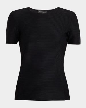 Crewneck Textured Jersey Tee