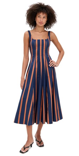 STAUD Wells Dress Railroad Stripe 4