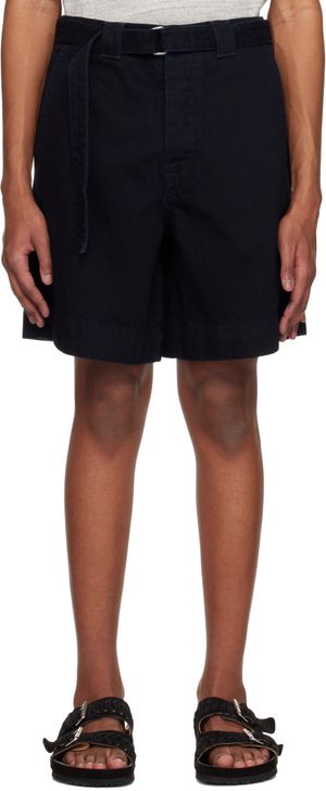 Róhe Black Relaxed Utility Shorts
