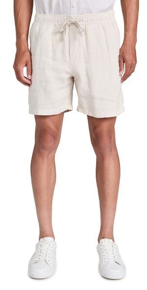 Faherty Essential Linen Drawstring Shorts 6 Weathered Sand S