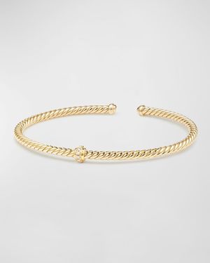 Cablespira Bracelet with Gemstone in 18K Gold, 3mm