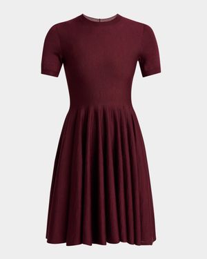 Short-Sleeve Fit-&-Flare Mini Dress