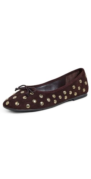 Sam Edelman Alie Studded Flats Café Noir Suede 10.5