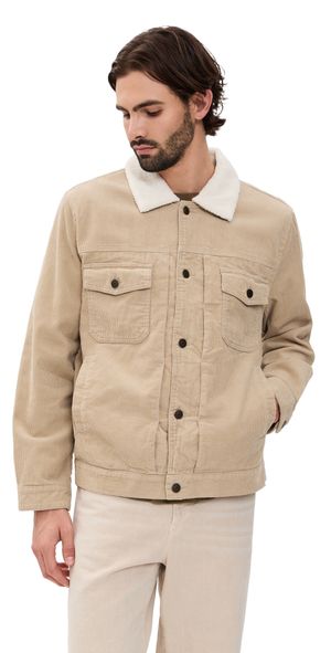 Rhythm Flannel Lined Corduroy Trucker Jacket Oak XXL