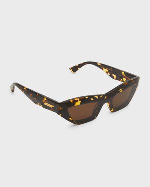 Raised Logo Acetate Cat-Eye Sunglasses
