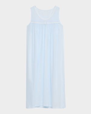 Betty Ruched Lace-Trim Cotton Nightgown