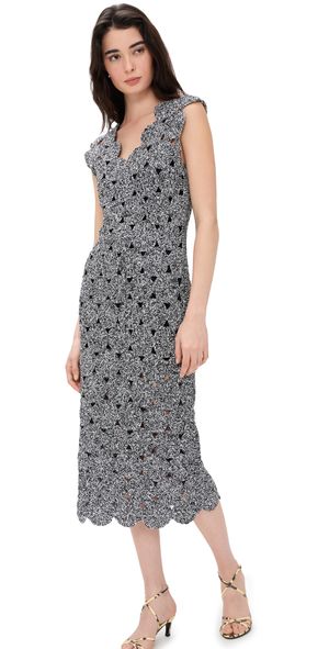 SIMONMILLER Muro Crochet Dress Black/White Space Dye M