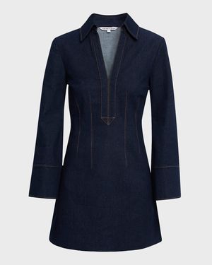 Raymond Long-Sleeve Denim Mini Dress