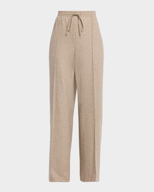 Mid-Rise Wool-Blend Drawstring Pants