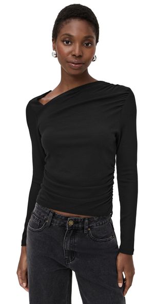 LNA Milani Long Sleeve Top Black XL