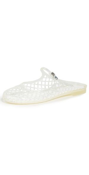 Tory Burch Mellow Mary Jane Jelly Flats Clear/Silver 6