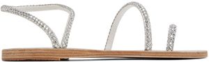 Ancient Greek Sandals Silver Apli Eleftheria Crystals Sandals