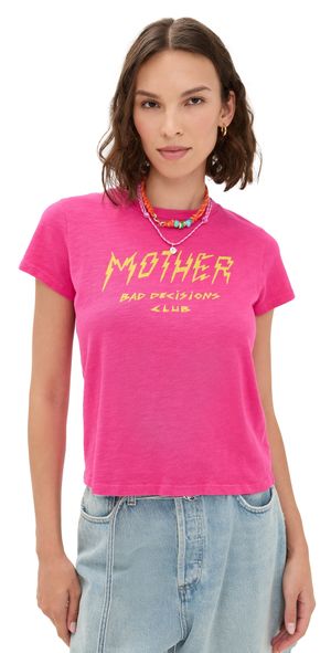 MOTHER The Lil Sinful T-Shirt Fuchsia Purple Bad Decisions XS