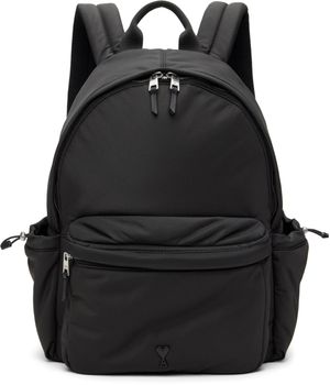 AMI Paris Black Ami de Coeur Backpack