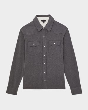 Men's Ledger Cotton-Cashmere Western Knit Shirt