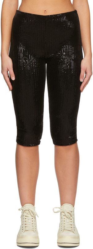 We11done Black Sequin Shorts