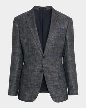 Men's Wool Faded Plaid G Line Sport Coat