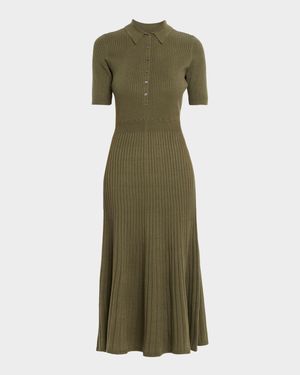 Mathilda Short-Sleeve Rib-Knit Dress