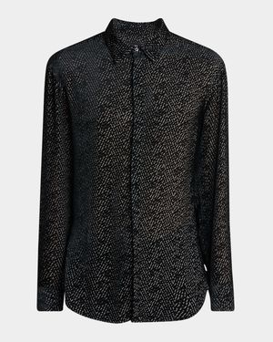 Men's Diagonal-Woven Viscose Dress Shirt