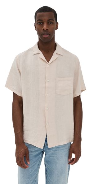 Portuguese Flannel Linen Camp Collar Shirt Raw L