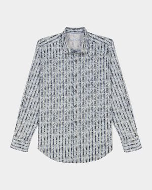 Men's Wooster Pinstripe Overlay Stretch Sport Shirt