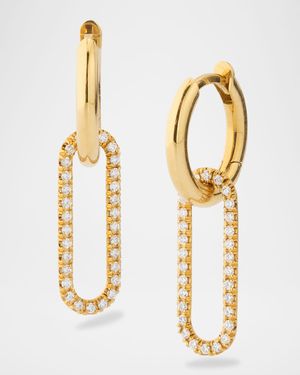 Haru 18K Yellow Gold Diamond Pave Hoop Earrings