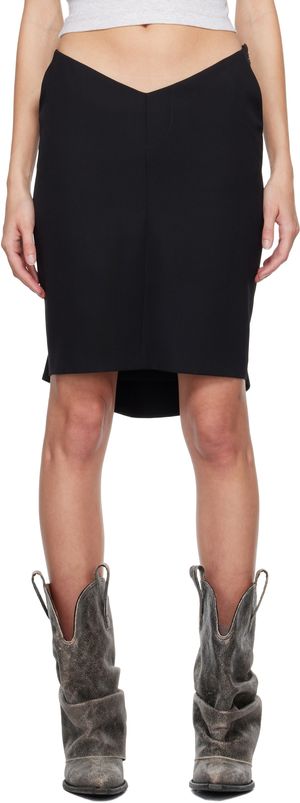 Dsquared2 Black Plunged Tailor Miniskirt