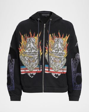 Men's Engulfed Memories Cotton Full-Zip Hoodie