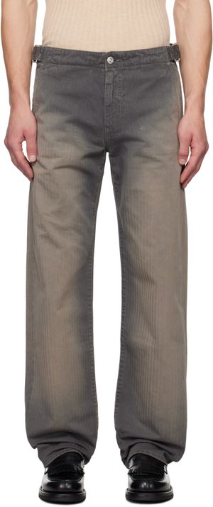 OUR LEGACY Gray & Tan Trucker Trousers