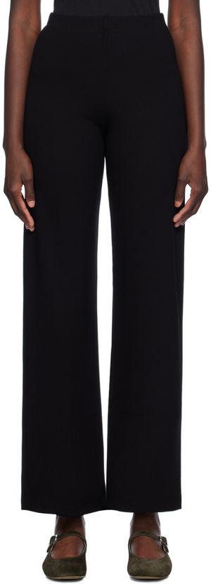 LESET Pantalon noir en point de Rome Rio