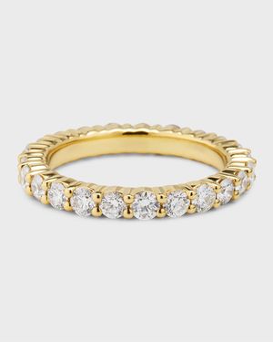 Lab Grown Diamond 18K Yellow Gold Eternity Band, Size 6, 1.5tcw