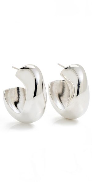AGMES Medium Celia Hoops Silver One Size