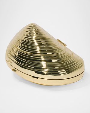 Bridget Mini Metal Oyster Shell Clutch Bag